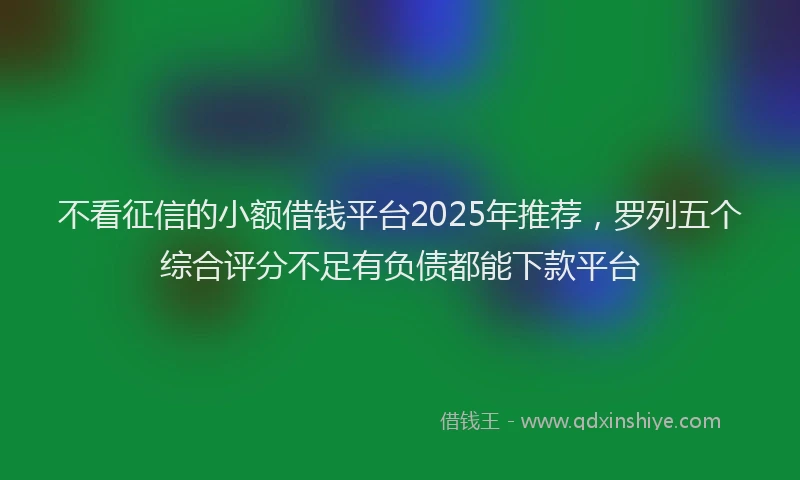 不看征信的小额借钱平台2025年推荐，罗列五个综合评分不足有负债都能下款平台