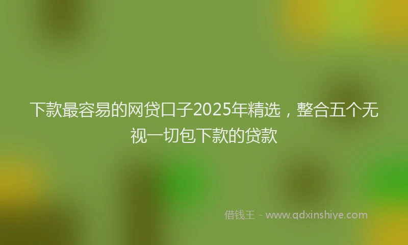 下款最容易的网贷口子2025年精选，整合五个无视一切包下款的贷款