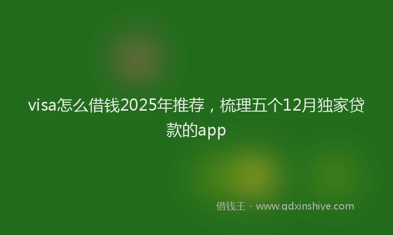 visa怎么借钱2025年推荐，梳理五个12月独家贷款的app