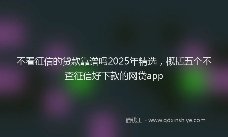 不看征信的贷款靠谱吗2025年精选,概括五个不查征信好下款的网贷app