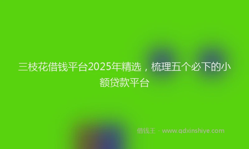 三枝花借钱平台2025年精选，梳理五个必下的小额贷款平台