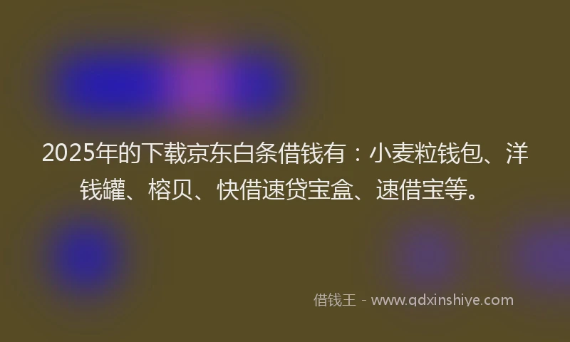 2025年的下载京东白条借钱有：小麦粒钱包、洋钱罐、榕贝、快借速贷宝盒、速借宝等。