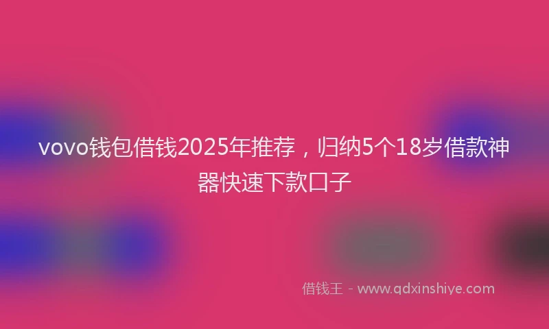vovo钱包借钱2025年推荐，归纳5个18岁借款神器快速下款口子
