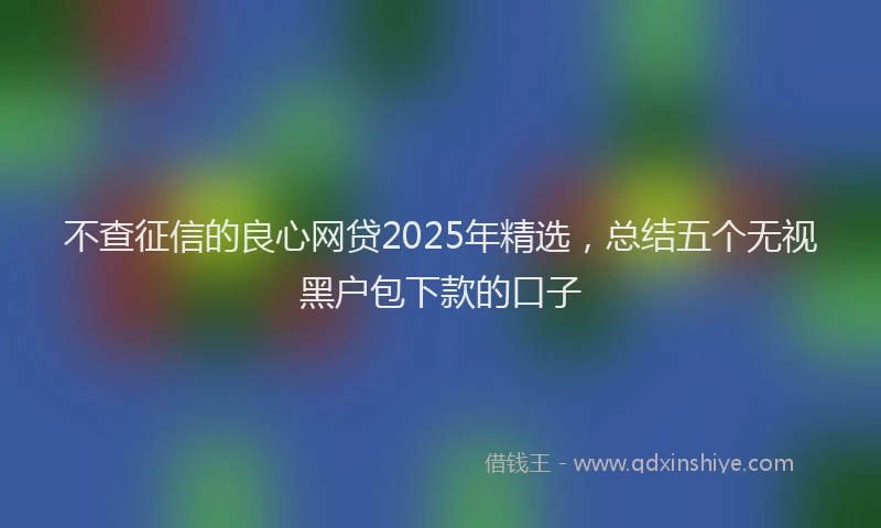 不查征信的良心网贷2025年精选，总结五个无视黑户包下款的口子