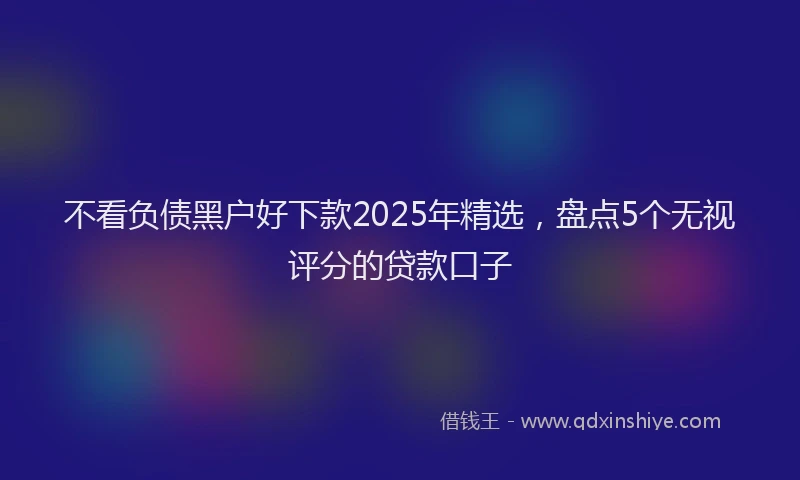 不看负债黑户好下款2025年精选，盘点5个无视评分的贷款口子