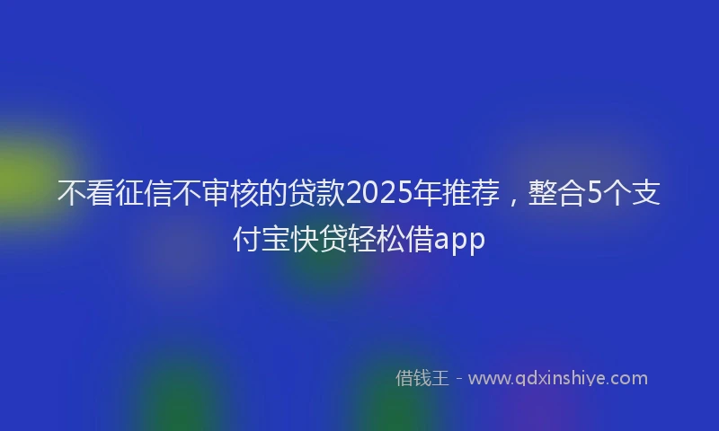 不看征信不审核的贷款2025年推荐，整合5个支付宝快贷轻松借app
