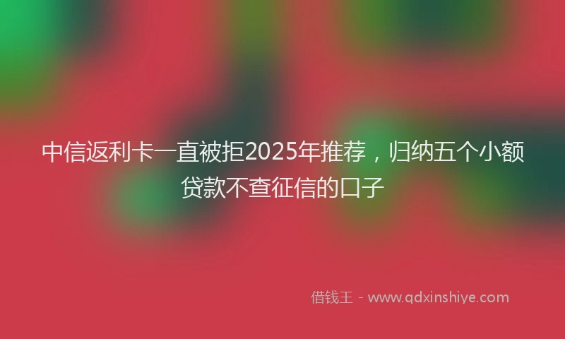 中信返利卡一直被拒2025年推荐，归纳五个小额贷款不查征信的口子