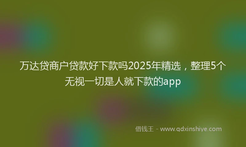 万达贷商户贷款好下款吗2025年精选，整理5个无视一切是人就下款的app
