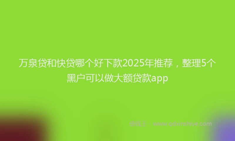万泉贷和快贷哪个好下款2025年推荐，整理5个黑户可以做大额贷款app