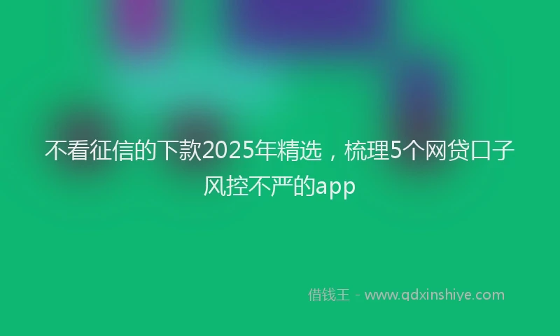 不看征信的下款2025年精选，梳理5个网贷口子风控不严的app
