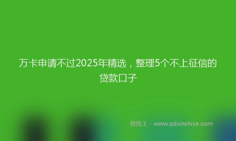 万卡申请不过2025年精选，整理5个不上征信的贷款口子
