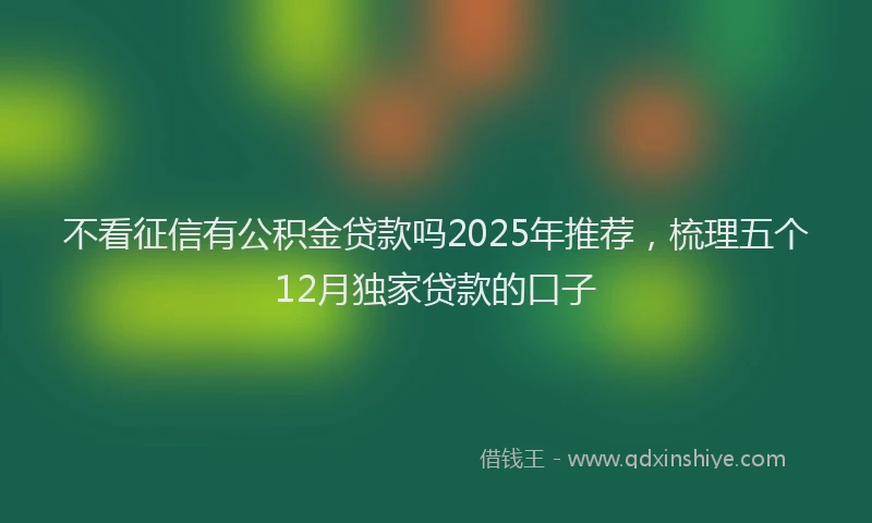 不看征信有公积金贷款吗2025年推荐，梳理五个12月独家贷款的口子