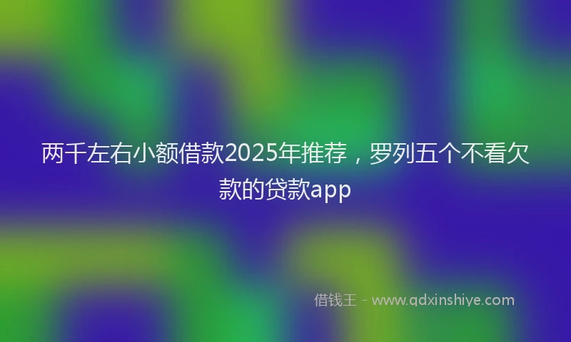 两千左右小额借款2025年推荐，罗列五个不看欠款的贷款app