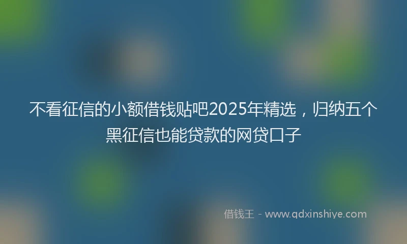 不看征信的小额借钱贴吧2025年精选，归纳五个黑征信也能贷款的网贷口子