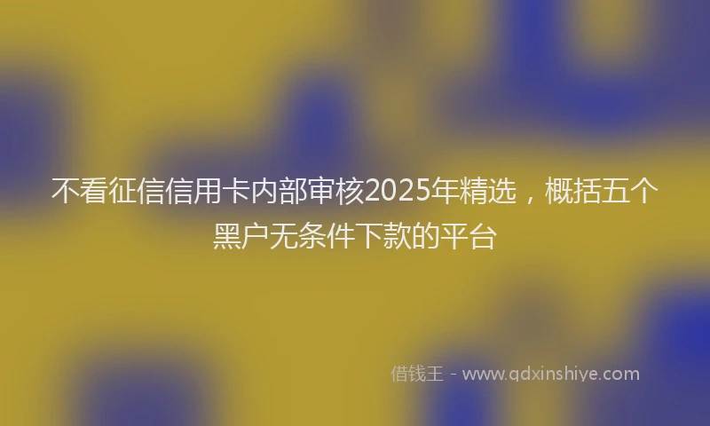 不看征信信用卡内部审核2025年精选，概括五个黑户无条件下款的平台