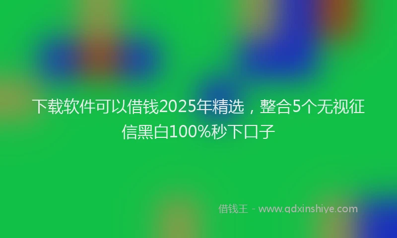 下载软件可以借钱2025年精选，整合5个无视征信黑白100%秒下口子