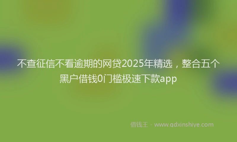 不查征信不看逾期的网贷2025年精选，整合五个黑户借钱0门槛极速下款app