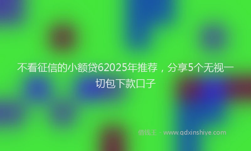 不看征信的小额贷62025年推荐，分享5个无视一切包下款口子