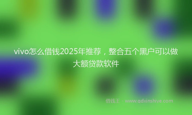 vivo怎么借钱2025年推荐，整合五个黑户可以做大额贷款软件