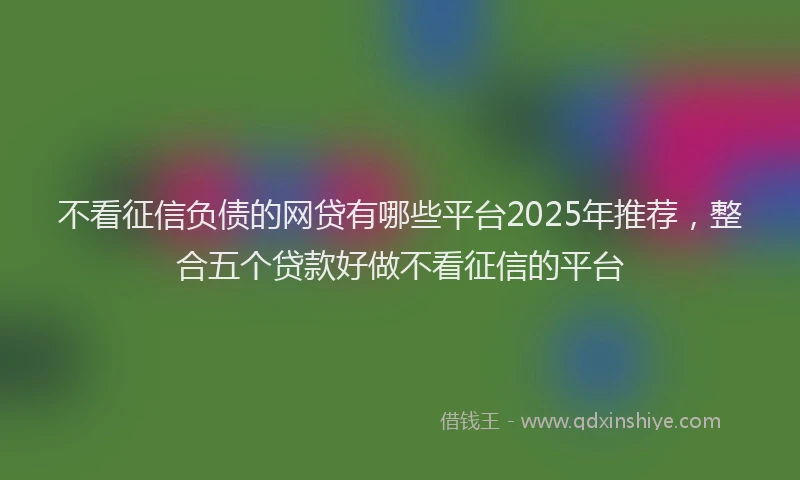 不看征信负债的网贷有哪些平台2025年推荐，整合五个贷款好做不看征信的平台