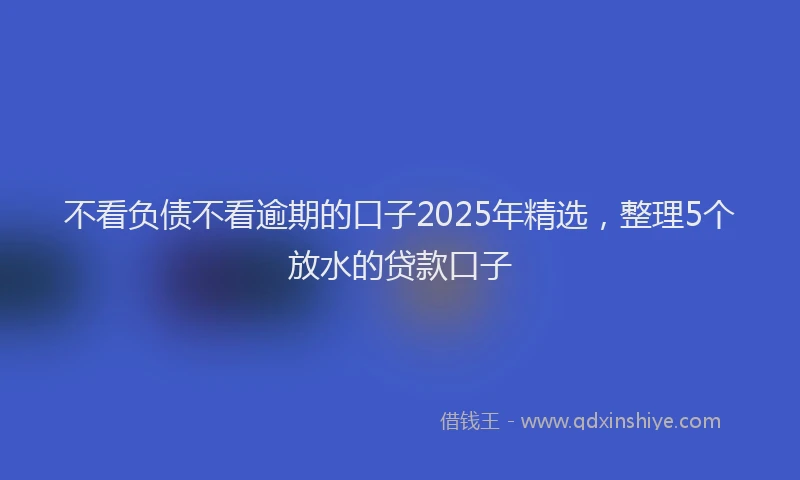 不看负债不看逾期的口子2025年精选，整理5个放水的贷款口子