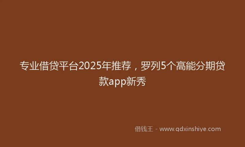 专业借贷平台2025年推荐，罗列5个高能分期贷款app新秀