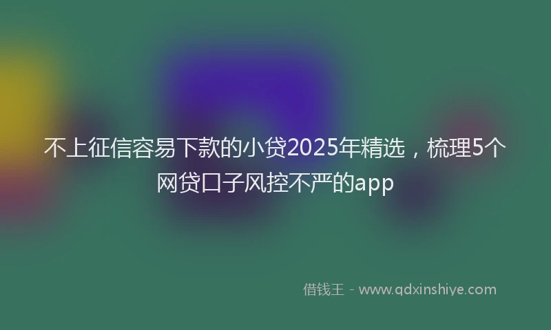 不上征信容易下款的小贷2025年精选，梳理5个网贷口子风控不严的app