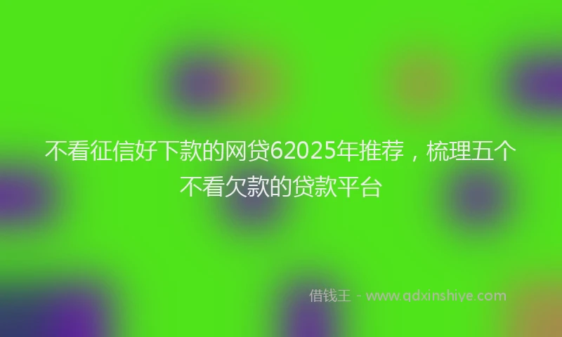 不看征信好下款的网贷62025年推荐,梳理五个不看欠款的贷款平台