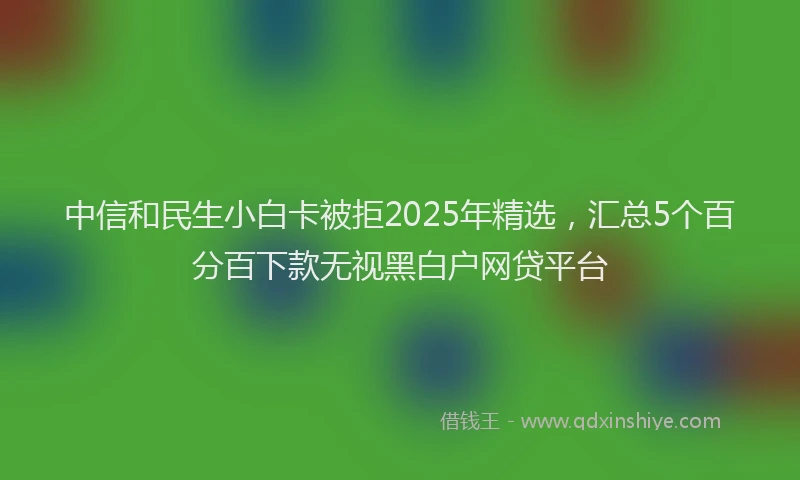中信和民生小白卡被拒2025年精选，汇总5个百分百下款无视黑白户网贷平台
