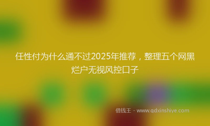 任性付为什么通不过2025年推荐，整理五个网黑烂户无视风控口子