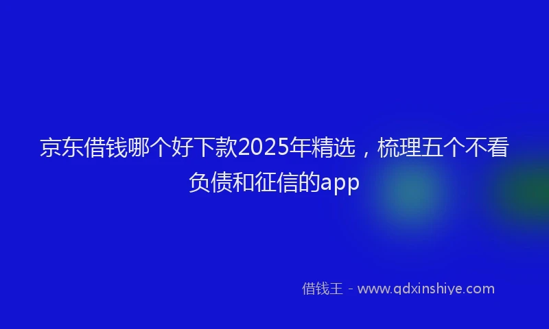 京东借钱哪个好下款2025年精选,梳理五个不看负债和征信的app