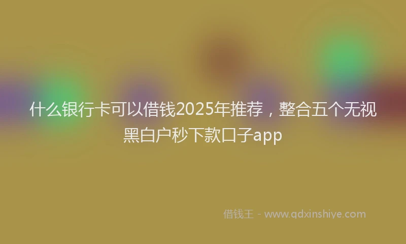 什么银行卡可以借钱2025年推荐，整合五个无视黑白户秒下款口子app