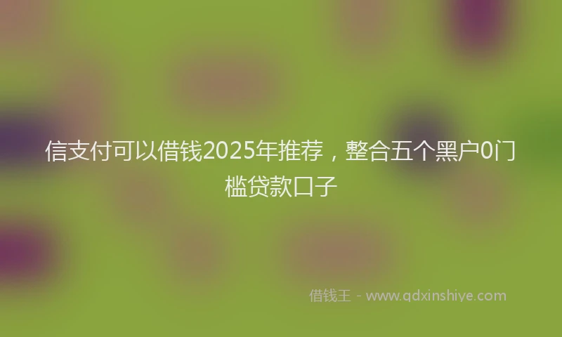信支付可以借钱2025年推荐，整合五个黑户0门槛贷款口子