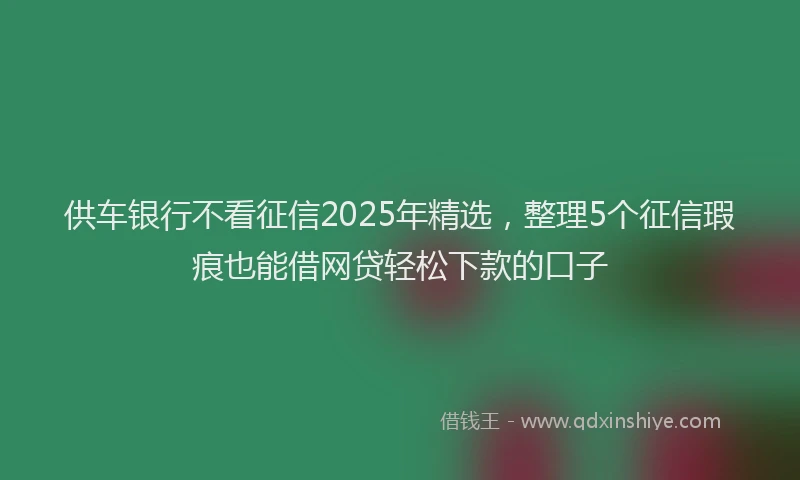 供车银行不看征信2025年精选，整理5个征信瑕疵也能借网贷轻松下款的口子