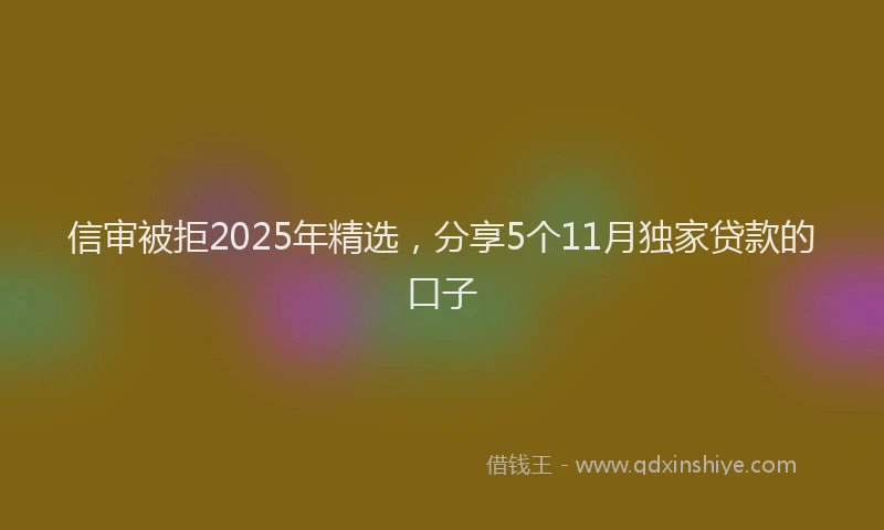 信审被拒2025年精选，分享5个11月独家贷款的口子