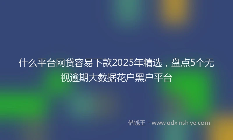 什么平台网贷容易下款2025年精选，盘点5个无视逾期大数据花户黑户平台
