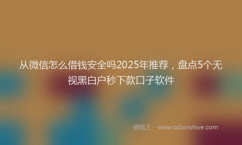从微信怎么借钱安全吗2025年推荐，盘点5个无视黑白户秒下款口子软件