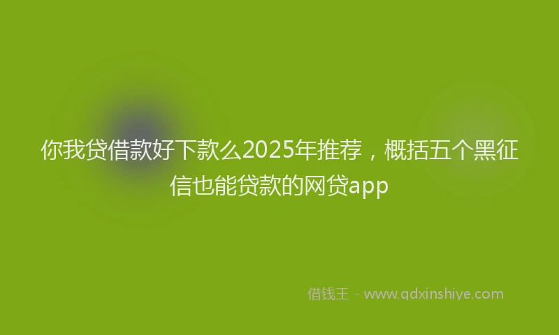 你我贷借款好下款么2025年推荐，概括五个黑征信也能贷款的网贷app