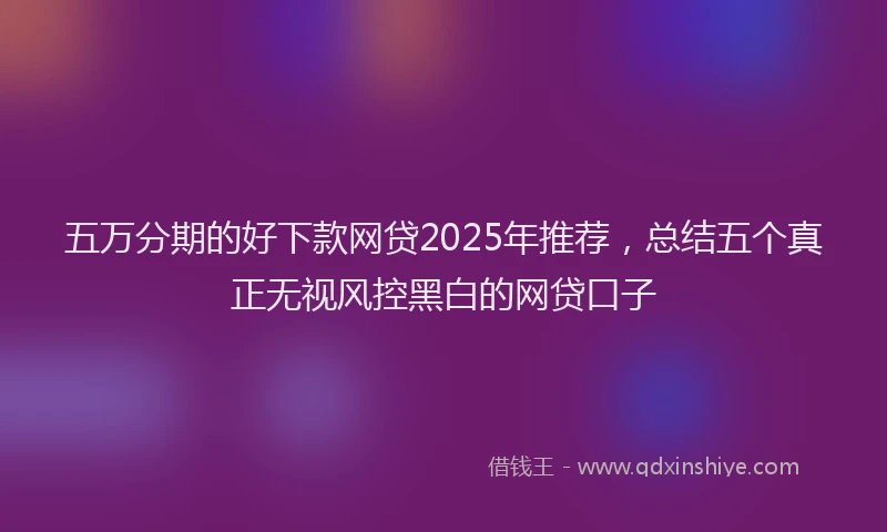 五万分期的好下款网贷2025年推荐，总结五个真正无视风控黑白的网贷口子