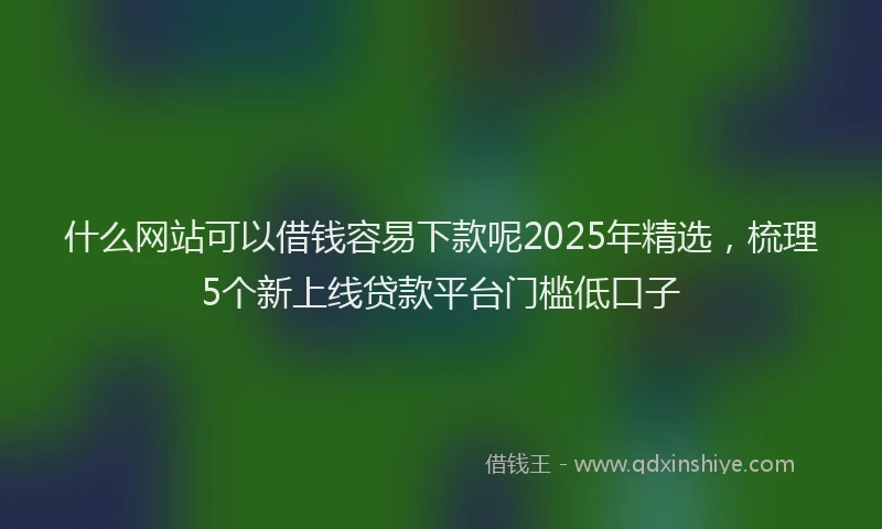 什么网站可以借钱容易下款呢2025年精选，梳理5个新上线贷款平台门槛低口子