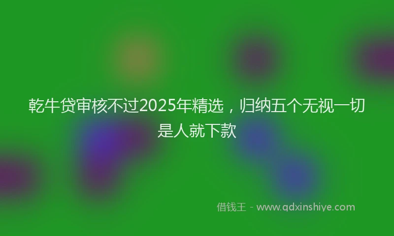 乾牛贷审核不过2025年精选，归纳五个无视一切是人就下款