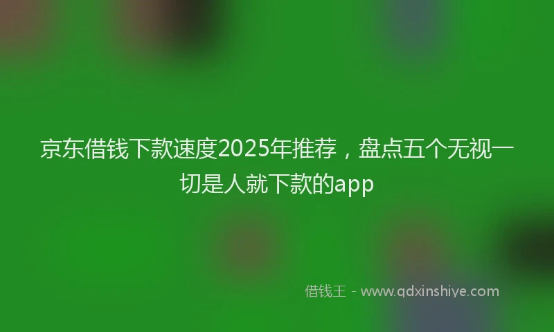 京东借钱下款速度2025年推荐，盘点五个无视一切是人就下款的app