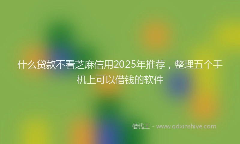 什么贷款不看芝麻信用2025年推荐，整理五个手机上可以借钱的软件