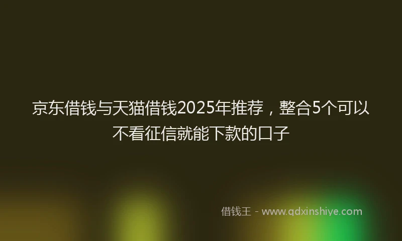 京东借钱与天猫借钱2025年推荐，整合5个可以不看征信就能下款的口子