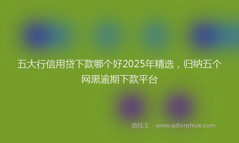 五大行信用贷下款哪个好2025年精选，归纳五个网黑逾期下款平台