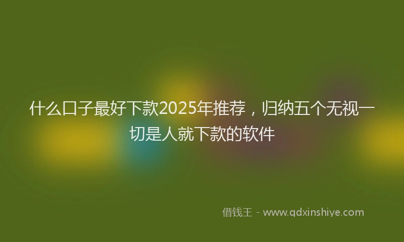 什么口子最好下款2025年推荐，归纳五个无视一切是人就下款的软件