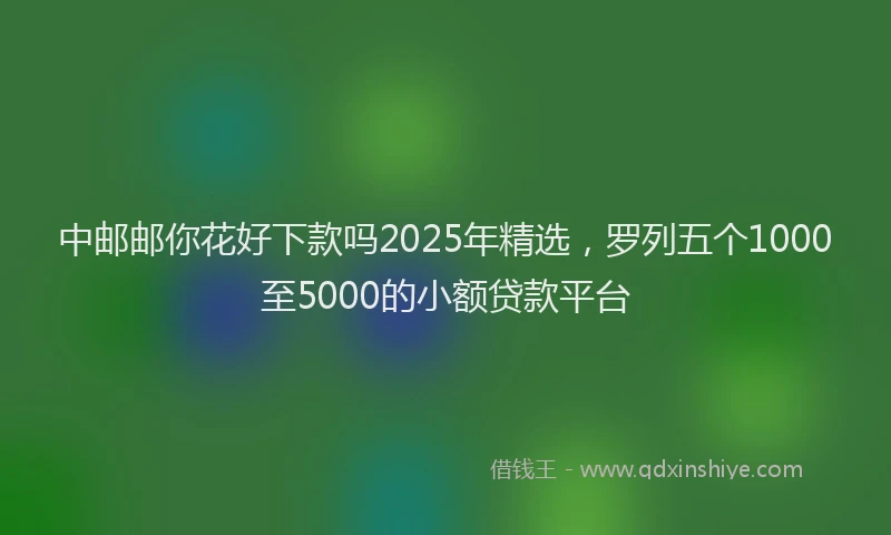 中邮邮你花好下款吗2025年精选，罗列五个1000至5000的小额贷款平台