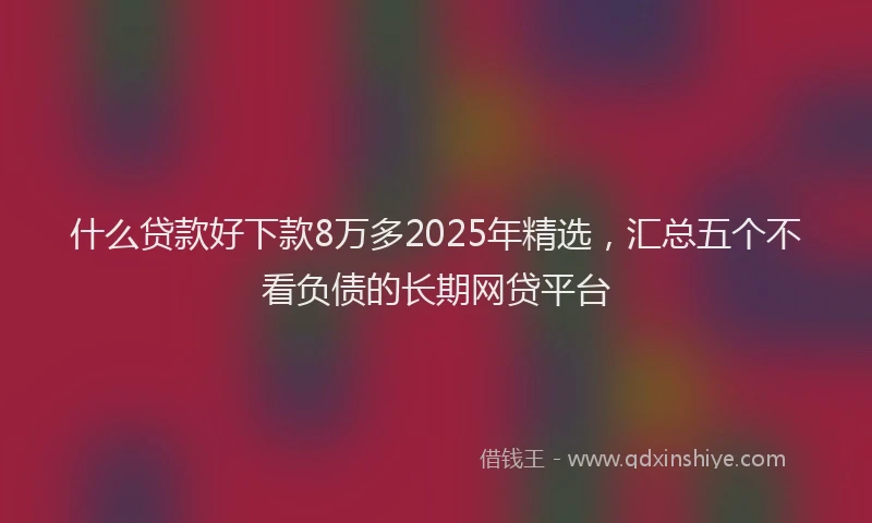 什么贷款好下款8万多2025年精选，汇总五个不看负债的长期网贷平台