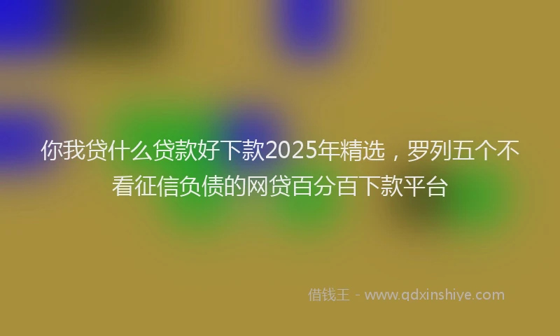你我贷什么贷款好下款2025年精选，罗列五个不看征信负债的网贷百分百下款平台