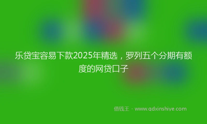 乐贷宝容易下款2025年精选，罗列五个分期有额度的网贷口子